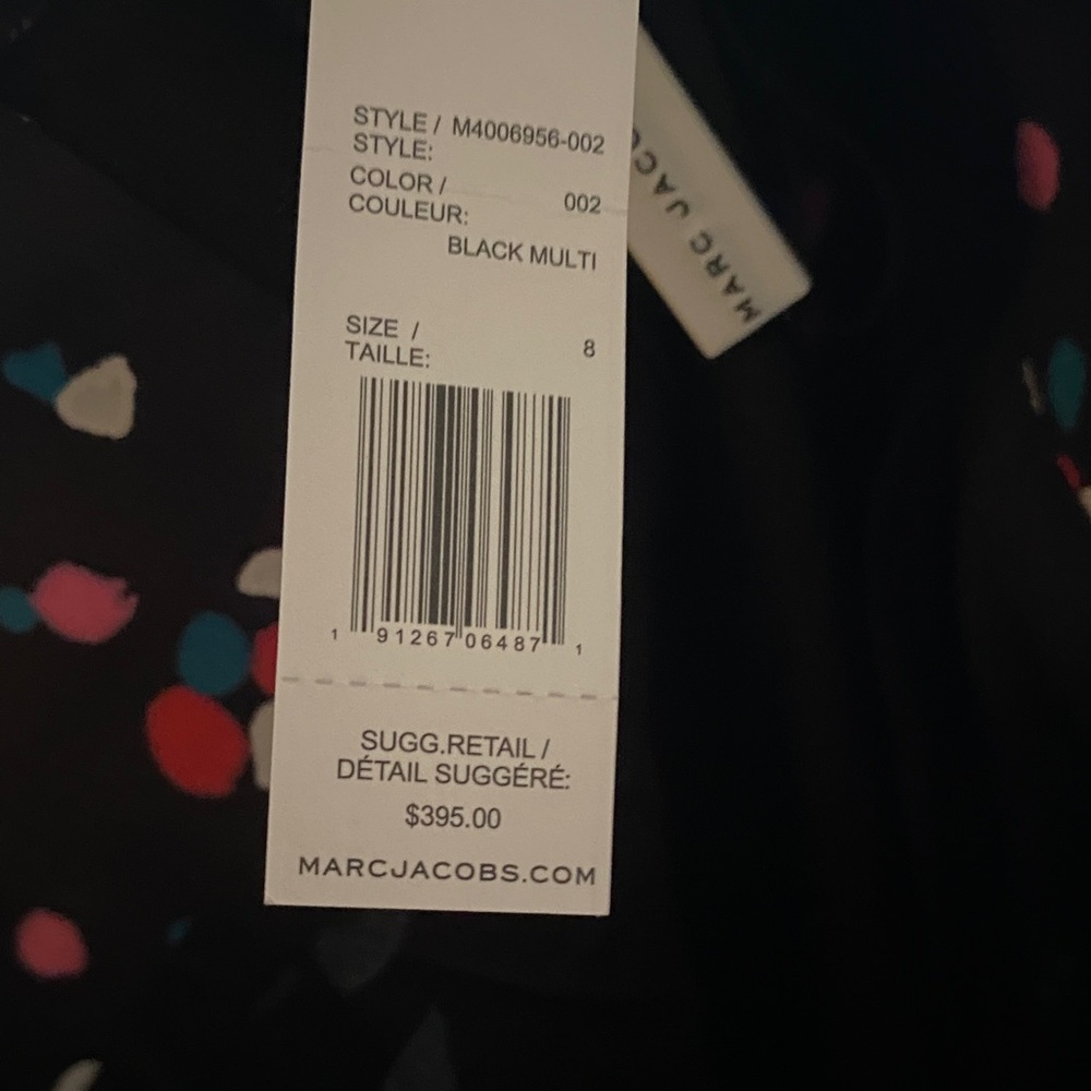 NWT Marc Jacobs Black Dress with Multicolor Polka Floral Print - Picture 8 of 8